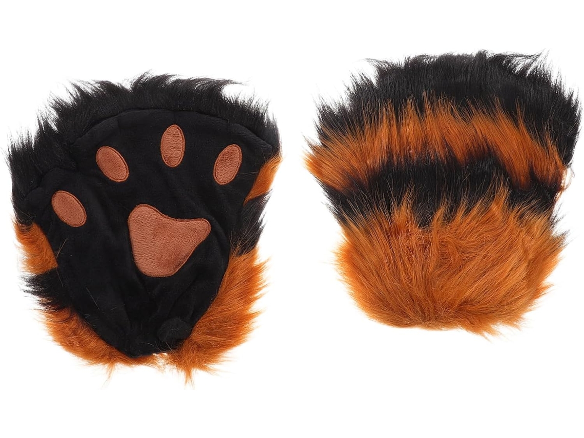 Luvas De Pelúcia Adoráveis Gato Para Cosplay E Halloween, Acessórios