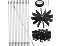 Kit De Limpeza Chaminés Galpada Com 2 Cabeçotes E 23 Hastes