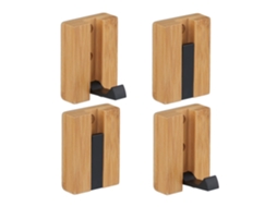 Conjunto De Ganchos De Parede Dobráveis De Bambu, Design Compacto