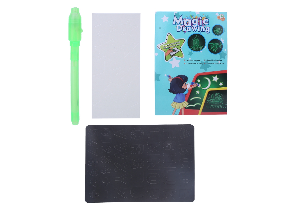 Tábua De Desenho 3d Com Luz Fluorescente Para Crianças Brinquedo Educativo Azul M