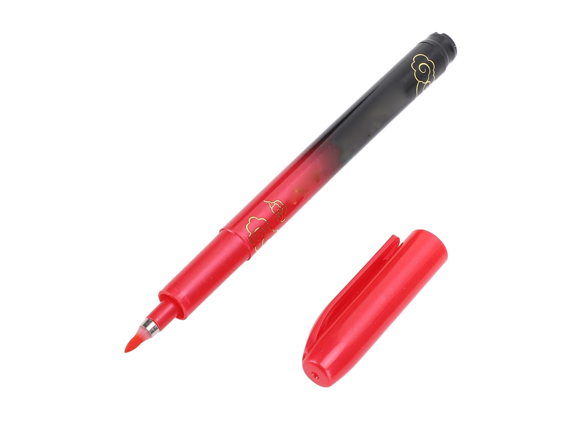 Pluma De Caligrafia Para Iniciantes Com Ponta Suave Tinta Resistente Ao Desbotamento Vermelho Médio Portátil