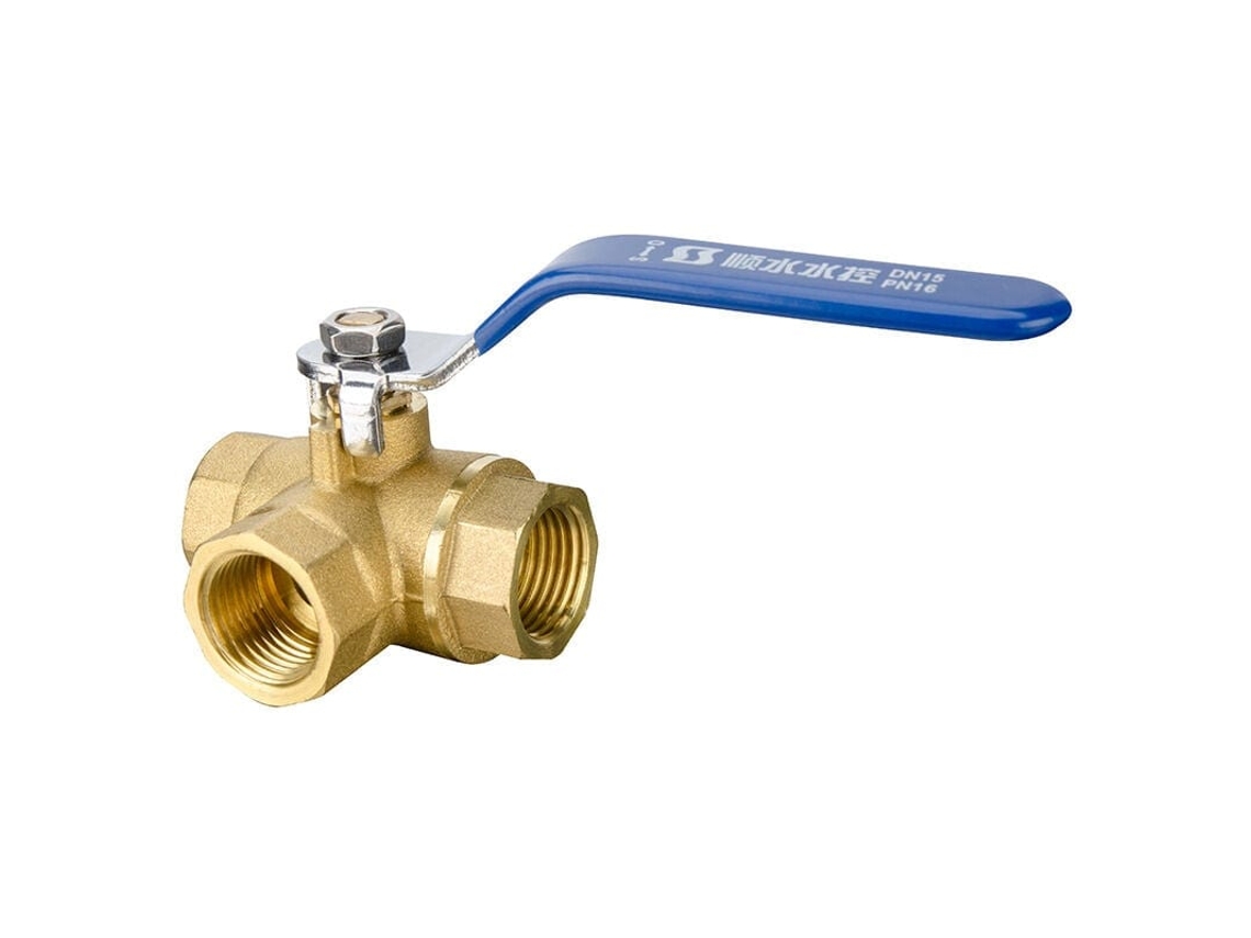 Válvula De 3 Vias, Válvula De Bola De Latão Dn15 1/2, Adaptador Com Alça, Conexões Fêmeas Fxfxf