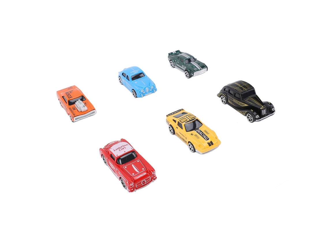 Primerox conjunto 6 Carros de Liga para Crianças Brinquedo de Corrida Presente Decoração