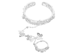 Pulseira de Anéis Entrelaçados, Pulseira de Borboletas, Joia para Decoração de Pulso. TAISHENGDA