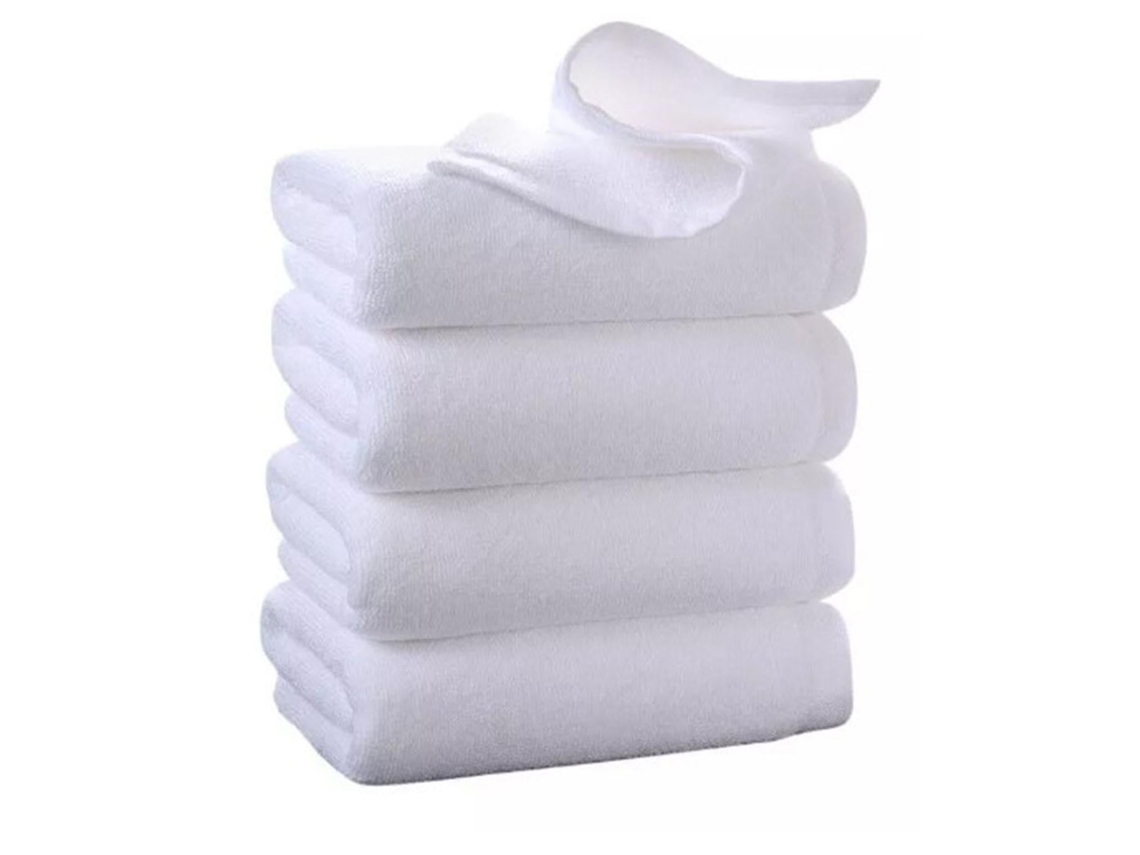 Toalha de Banho Absorvente de Algodão Macia e Suave para a Pele, Ideal para Casa, Hotel e Salão de Beleza, Branca BRILVIBERA