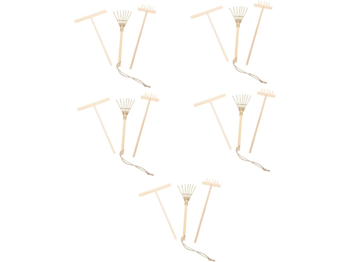 Conjunto De 5 Ancinhos De Bambu Para