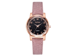 Relógio de Pulso Feminino de Moda Leisure Simples Liga Pu Quartzo Decoração Rosa