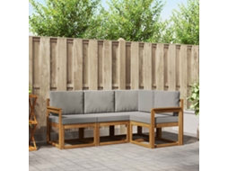 Vidaxl Conjunto De Sofás Para Exterior 4 Pcs Cinza Natural E Claro
