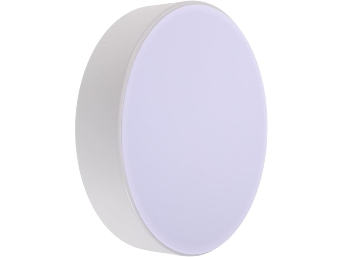 Luminária de Teto Redonda e Plana em Plástico Branco para Cozinha, Escritório e Quarto. SFUSHOS
