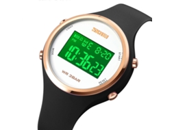 Relógio eletrônico digital LED Skmei 1720 com mostrador redondo e pulseira de silicone luminosa Hengrongshen
