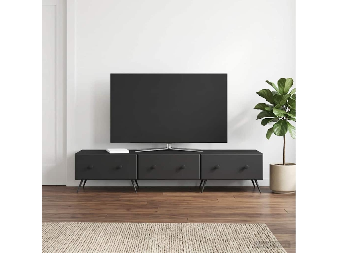 Vidaxl Gabinete Para Tv Preto 147 X 34,5 X 30 Cm Derivados De Madeira
