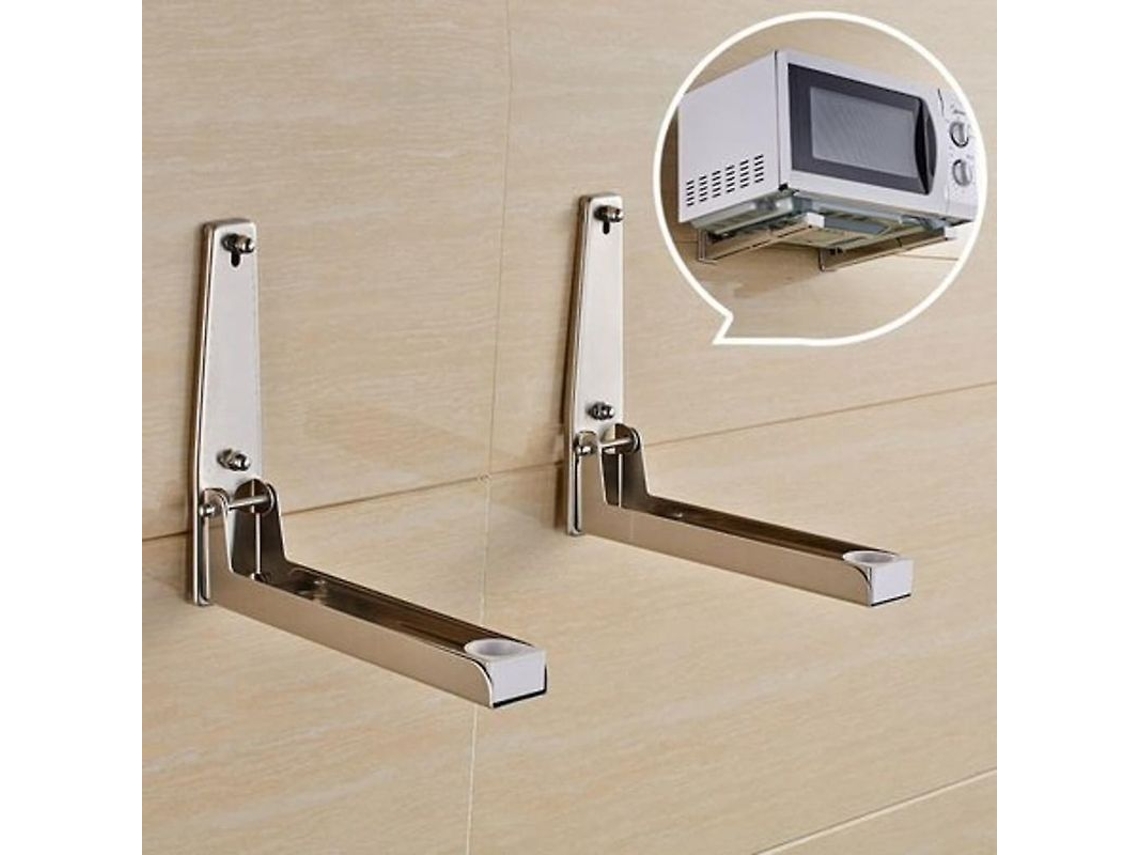 Repisa Para Microondas De Acero Inoxidable Montada En Pared Ajustable Con Diseño Espacio Ahorro Y Resistente