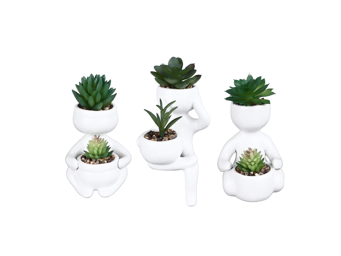 Peças Vasos Cerâmica Succulentas Decorativas Simuladas