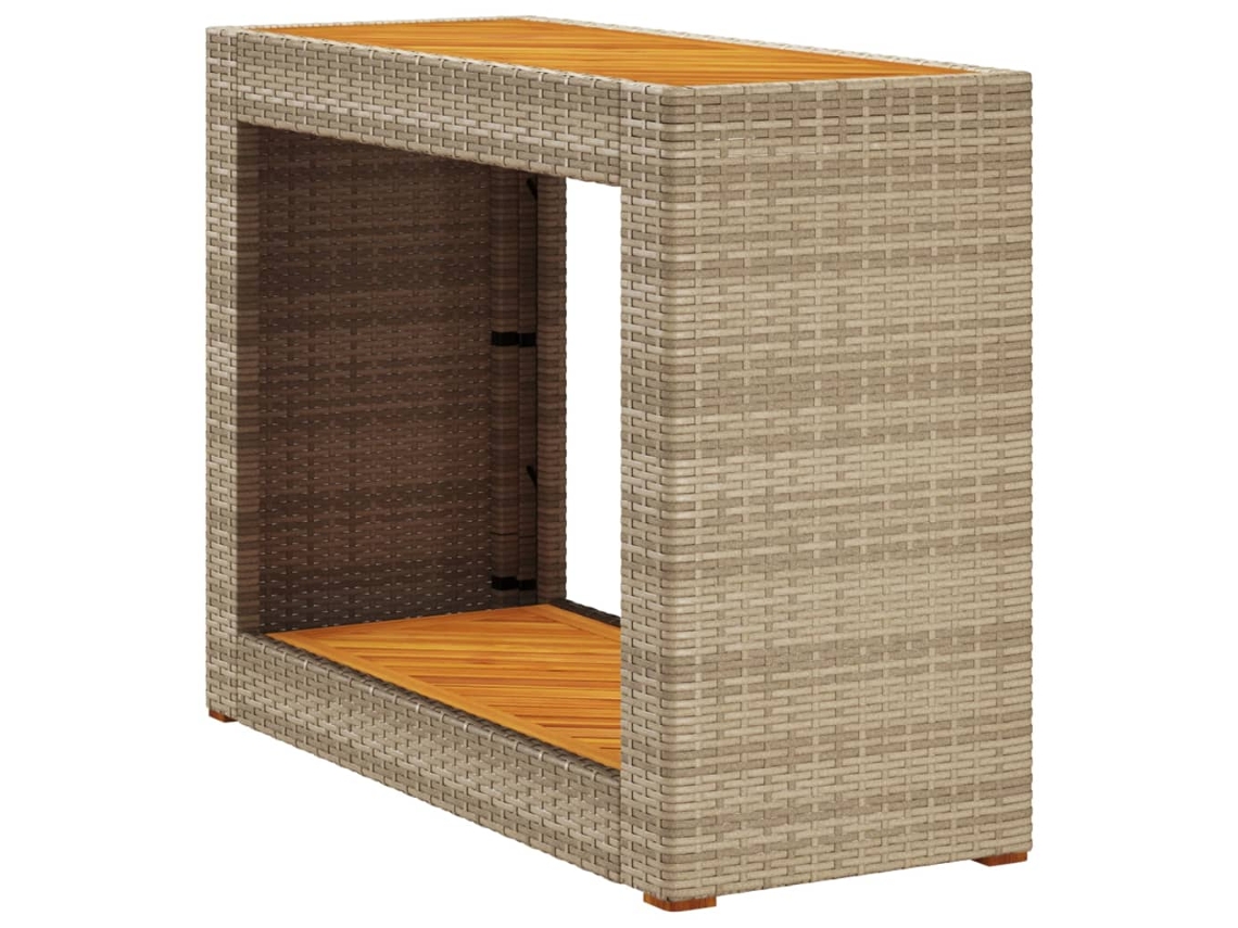 Garden Side Table, Garden Side Tables Vidaxl Bege Rattan / Vime (100 X 40 X 75 Cm)