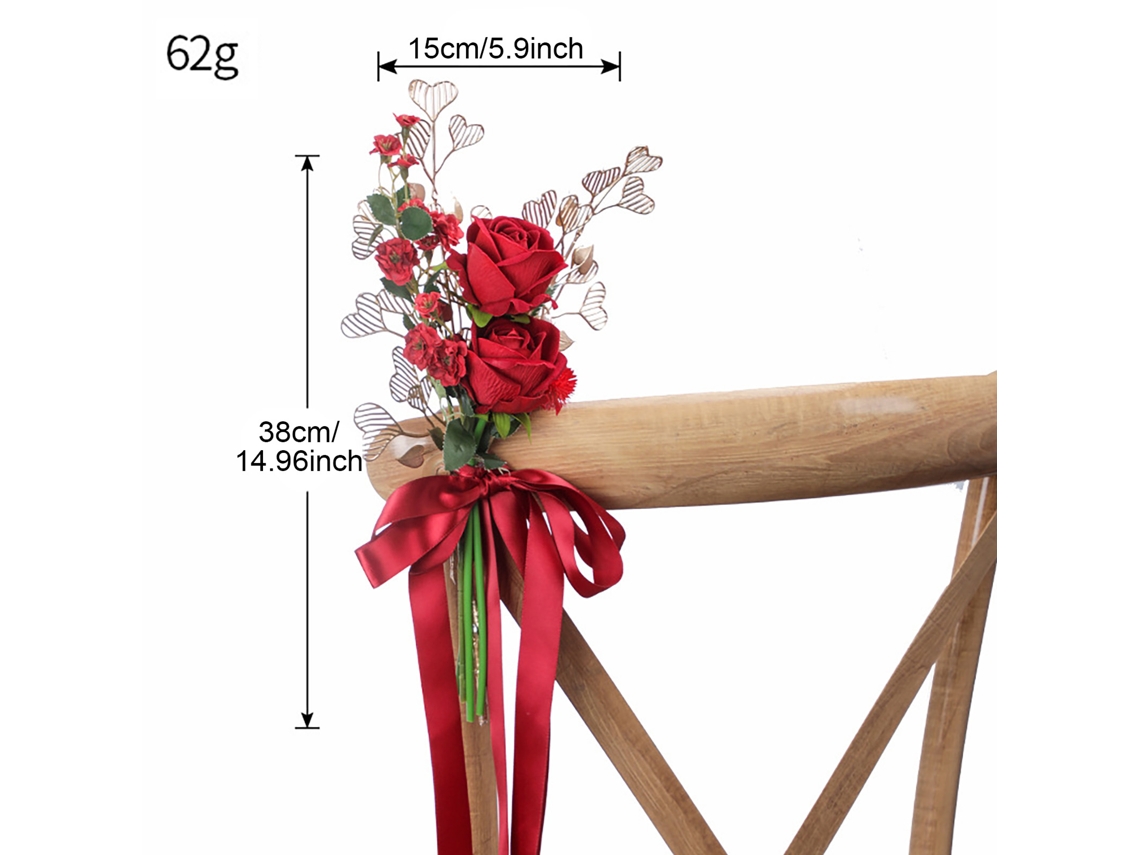 Flor De Cadeira Simulação Para Casamento Ocidental Burgundy