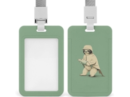 Clipe Crachá, Design Fofo De Bicho Preguiça Com Estampa Chapéu E Cordão, Porta Crachá, Cordão Identificação