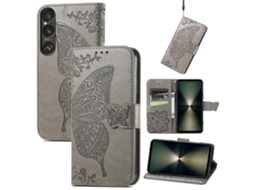 Capa De Celular De Couro Com Estampa De Borboleta E Flor