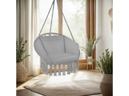Cadeira Suspensa TECTAKE Grazia (Cinzento - Aço - 80x72x125 cm)
