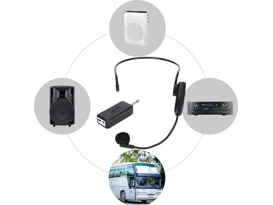 HURRISE Microfone com Fio Microfone com Fio Microfone Profissional Ashata com 1 a 2 Cabeças Microfone com Fio Uhf Alto-Falante para Reprodutor de V