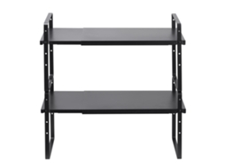 Organizador de Prateleiras Ajustável para Gabinetes Cozinha 2 Níveis Empilháveis e Elevadores Armazenamento Banheiro Escritório Casa 650 X 220 500 Mm