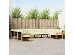 Vidaxl Conjunto De Sofás Para Exterior 9 Pcs Branco E Creme