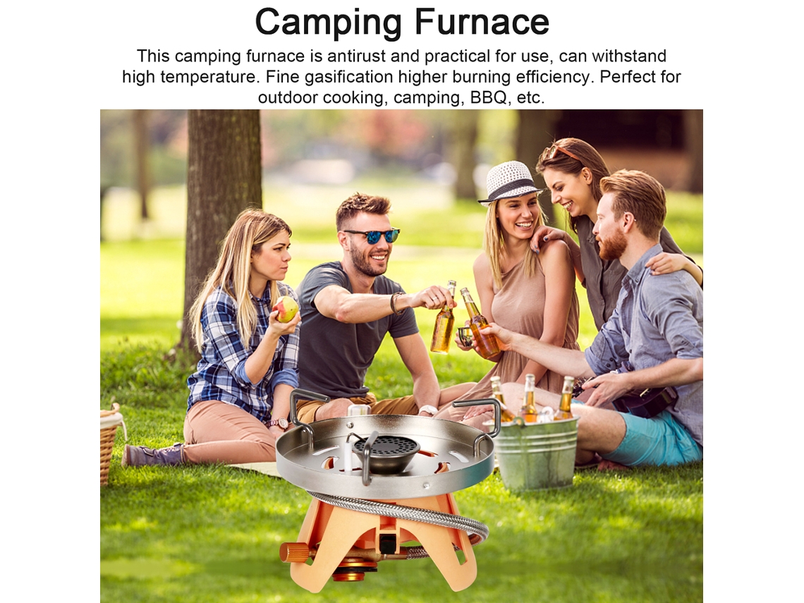 Estufa de Metal Portátil para Camping e Churrasco com Suporte para Panelas S/MARCA