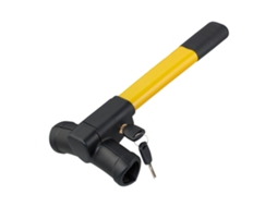 Relaxdays Garra Para Volante De Automóvel, Bloqueio Ajustável, Proteção Antirroubo, Universal, Aço, Amarelo/preto