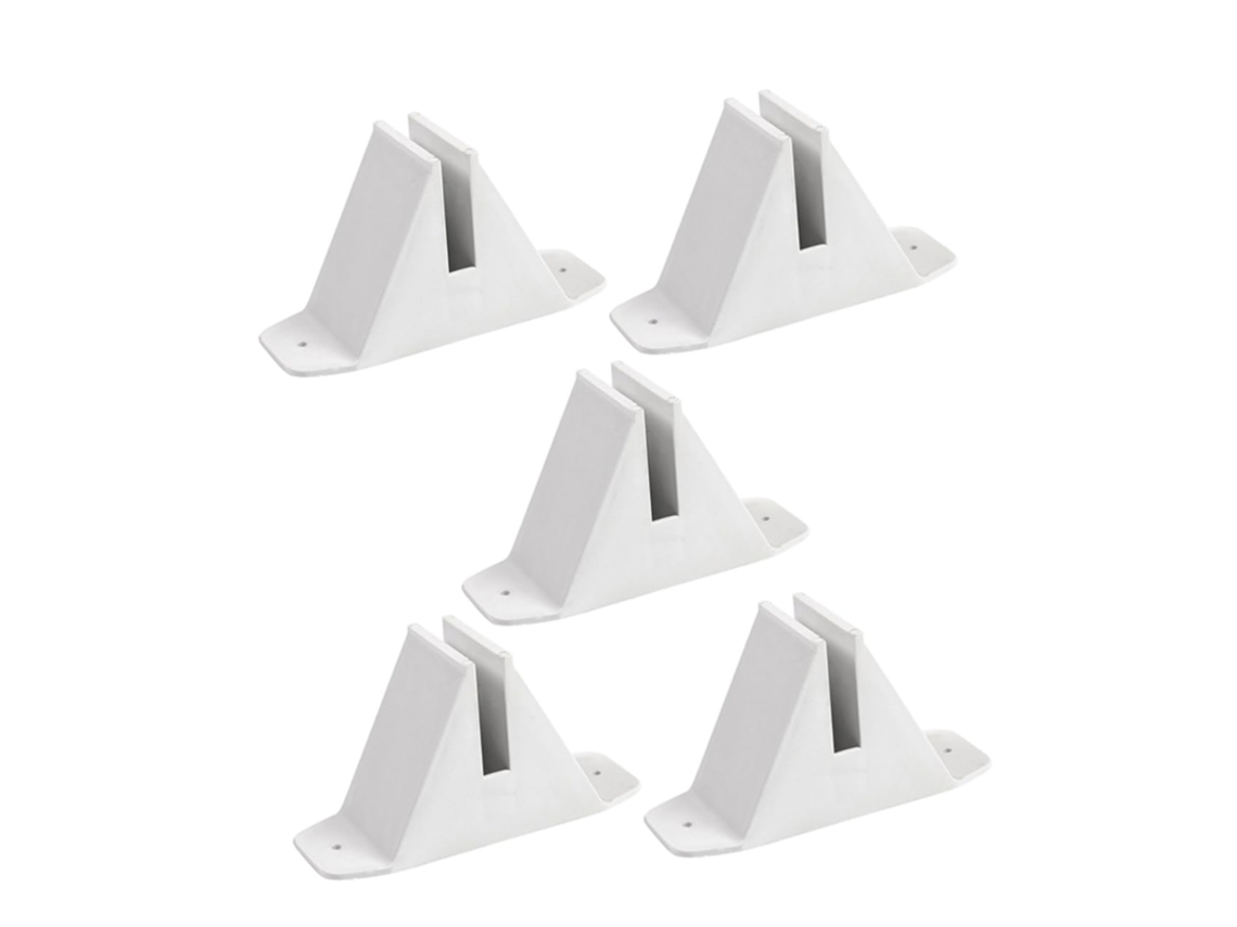 Conjunto De 5 Bases De Plástico Branco Para Postes De Cerca