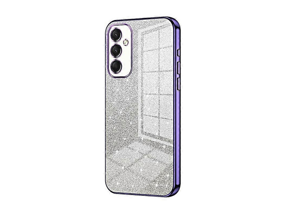 Capa Para Celular Samsung Galaxy A16 5g Com Acabamento Eletrodepositado E Glitter Degradê.