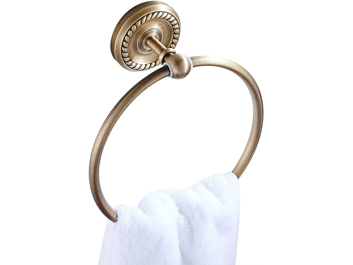 Anel de Toalha Antigo, Porta toalhas de Latão Retrô, Anel de Toalha Vintage com Perfuração BRILVIBERA