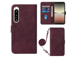 Capa De Celular De Couro Com Flip E Relevo 3d Para Sony Xperia 5 Iv