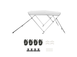 Toldo Bimini para Barco de 3 Arcos, Poliéster 600d com Estrutura Liga Alumínio, Impermeável, Proteção Solar, Bolsa Armazenamento, 182 X 199 213 117