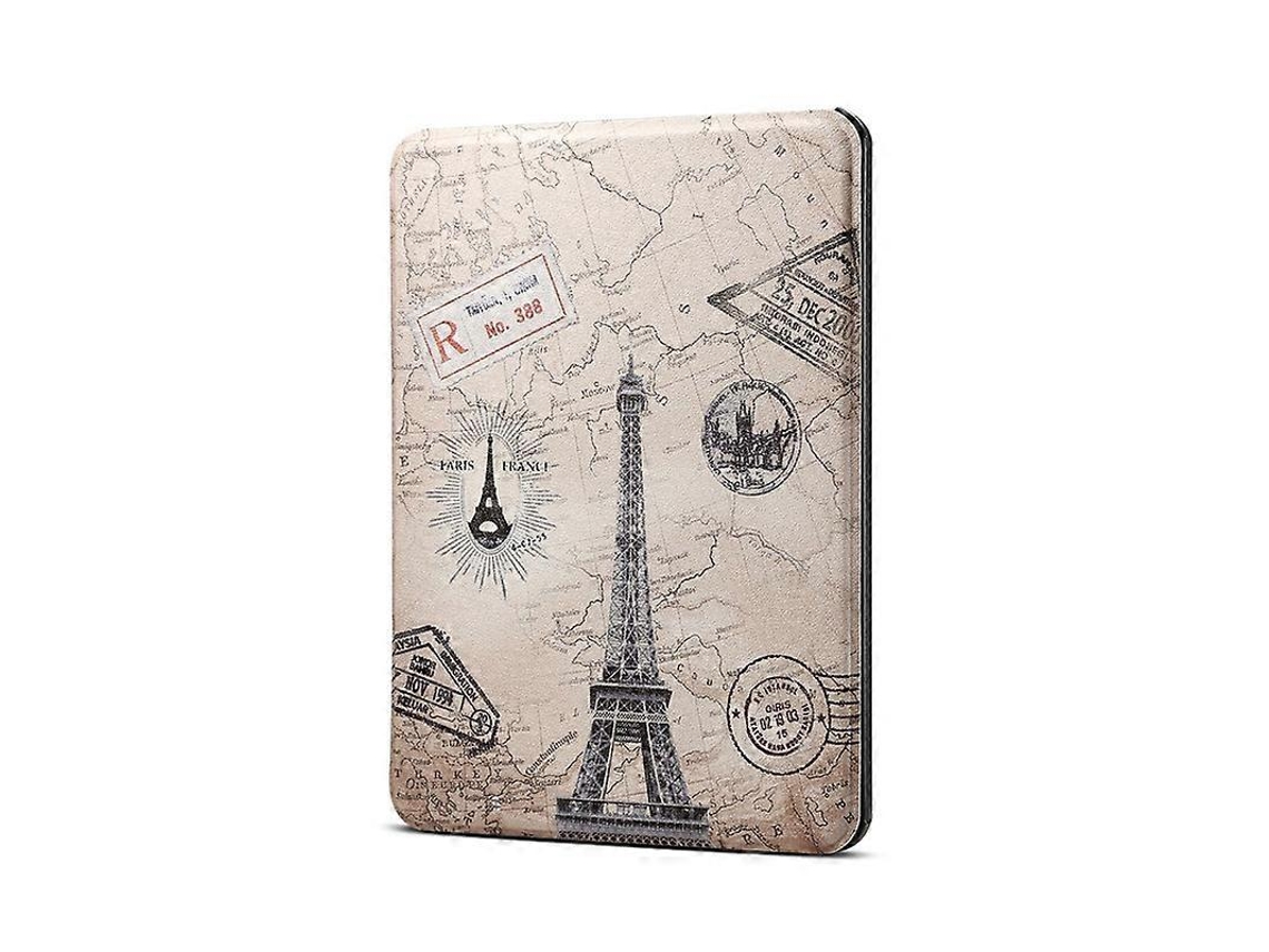 Capa Protetora De Couro Sintético Com Padrão Da Torre Eiffel Horizontal Para Amazon Kindle 2019, Com Função De Suspensão E Ativação