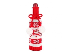 2 Peças Tricotar Elk Snowflake Tree Pattern Wine Bottle Cover