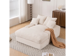 Sofá Corda Luxo 4 Almofadas Sofá Cama Bege VELTRIX