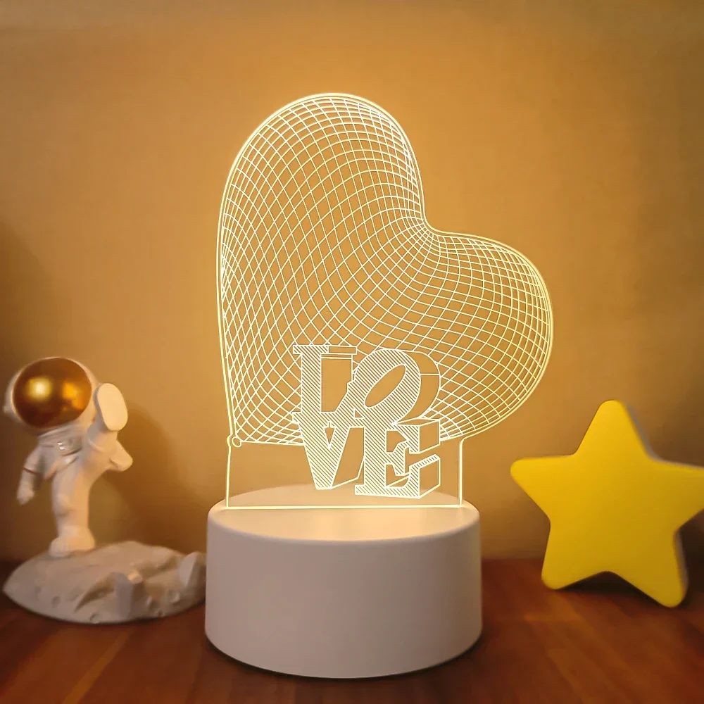 Luminária Noturna Led 3d Criativa, Luz Decorativa para Casa MDUG (luz de 3 Cores)