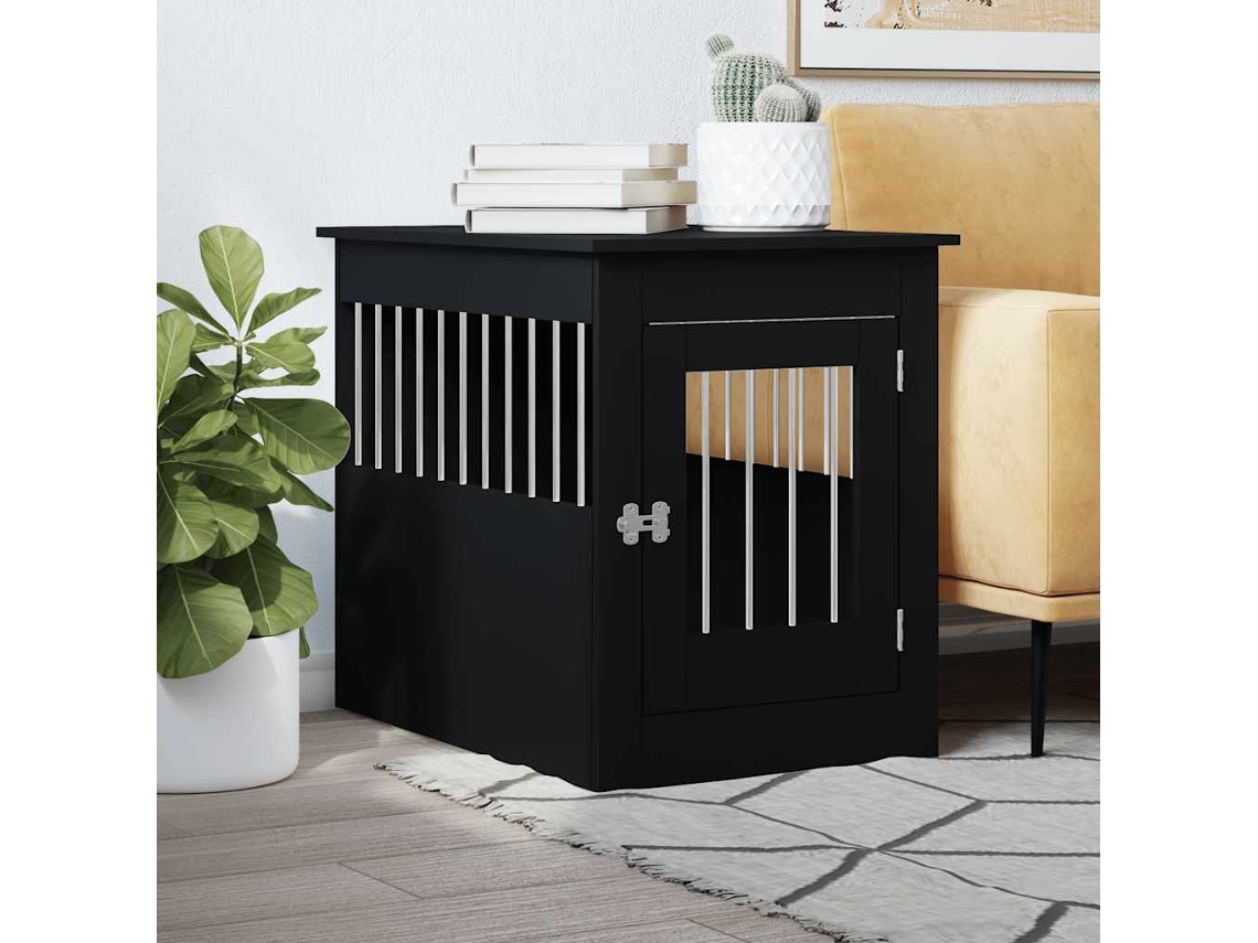 Vidaxl Móvel Casota Para Cão 55x80x68 Cm Derivados De Madeira Preto