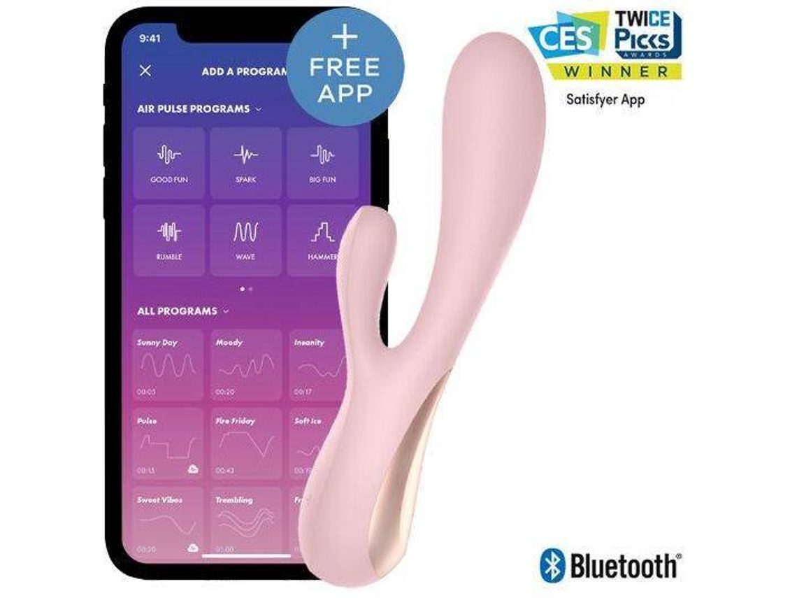 Sextoy - Satisfyer - Coelho Conectado Mono Flex - Silicone Flexível - 2 Motores Potentes - Roxo
