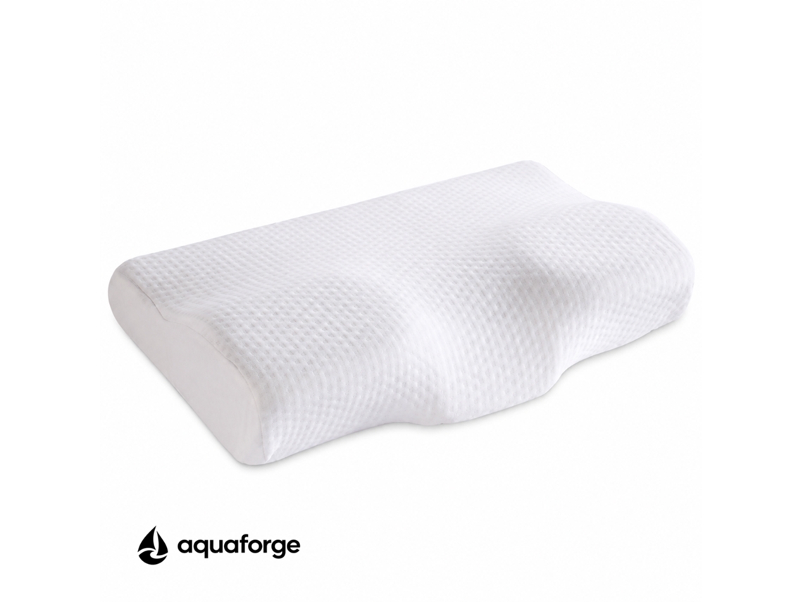 Almofada Cervical Ergonómica Espuma Viscoelástica Capa Removível 31 X 56 Cm