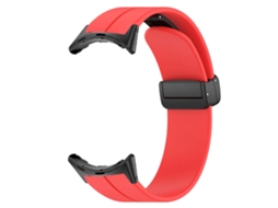 Cinto De Relógio Para Google Pixel Watch 2 Vermelho (elástico Com Fivela Magnética)