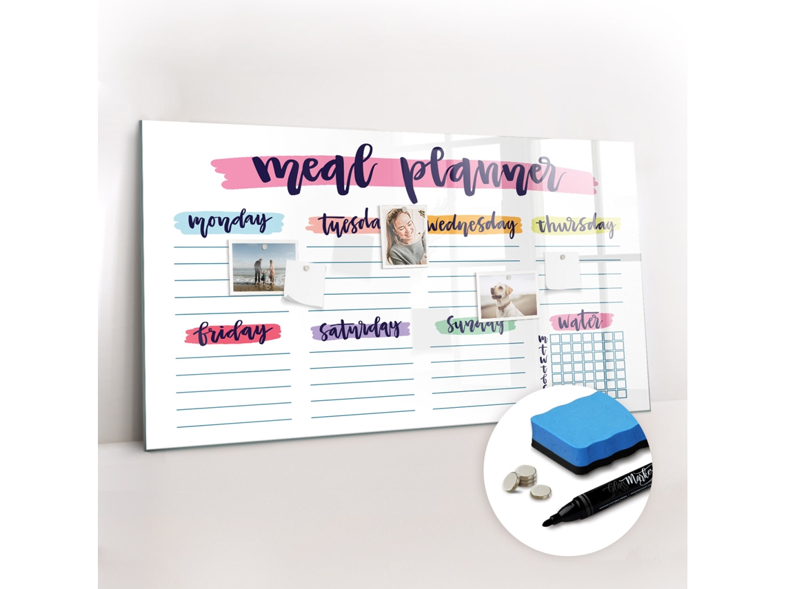 Quadro Magnético Decorativo Menu Semanal Para A Cozinha Espelharte (120x60 Cm)