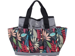Bolsa multifuncional portátil para ferramentas de jardim com vários compartimentos para armazenamento manual e uso externo.