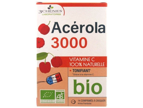 Acerola 3000 Orgânico 14 comprimidos mastigáveis LES 3 CHÊNES