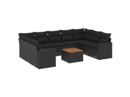 Garden Sofa Set, Garden Sofa Sets Vidaxl Preto Rattan / Vime (n/a)