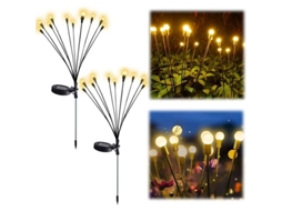 Luzes Solares Para Caminho Tdbest Firefly, Pacote Com 2 Luzes Solares Para Caminho Para Jardim, Led Firefly Aquaforge