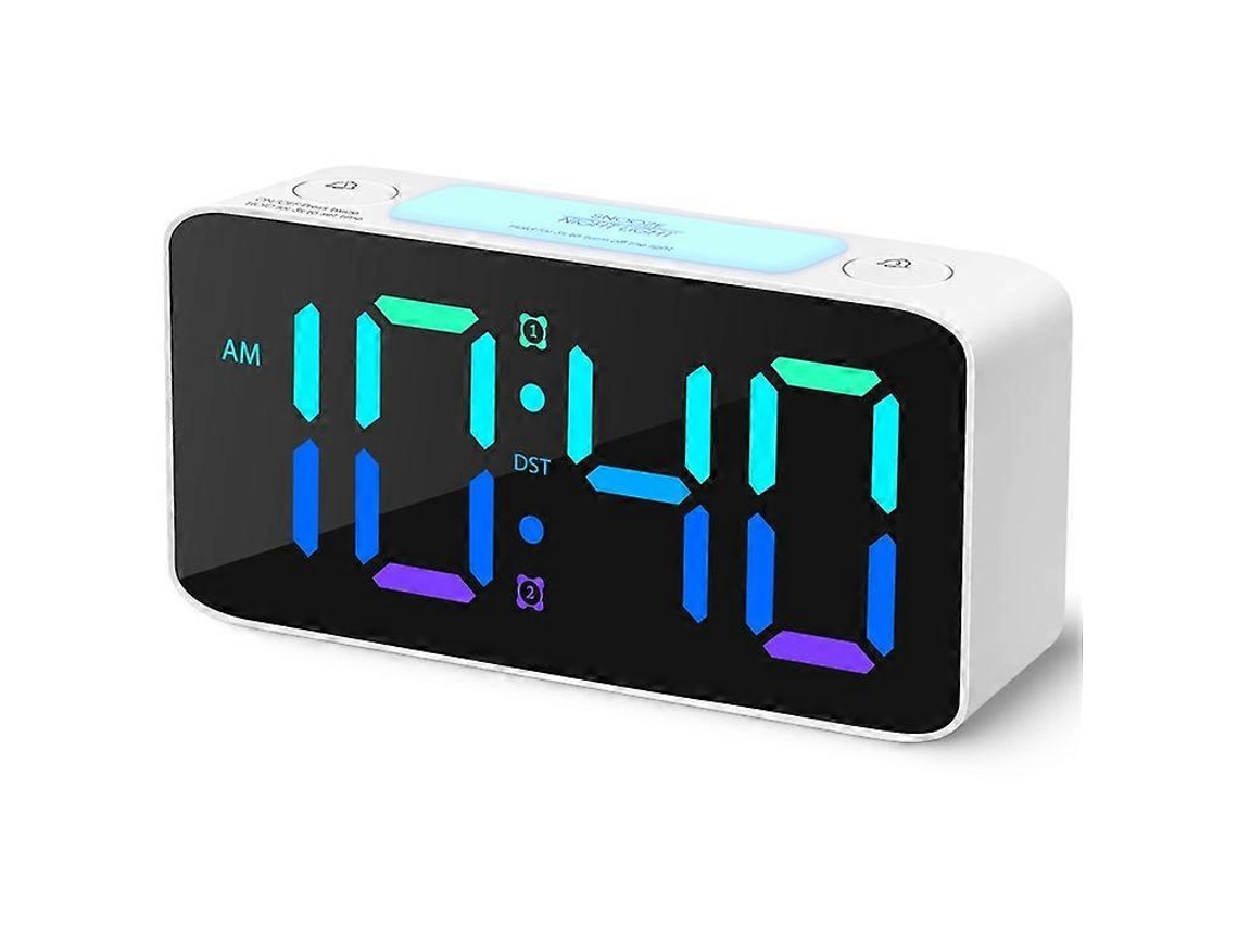 Despertador Super Alto Para Adultos Com Sono Pesado, Relógio Digital Com Luz Noturna Branca Em 7 Cores