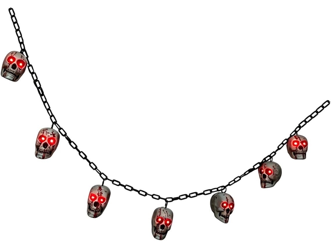 Corrente Decorativa Com Caveira - Acessório Para Festa De Halloween