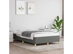 Vidaxl Estrutura De Cama Sem Colchão Cinza Escuro 120x190 Cm Tecido