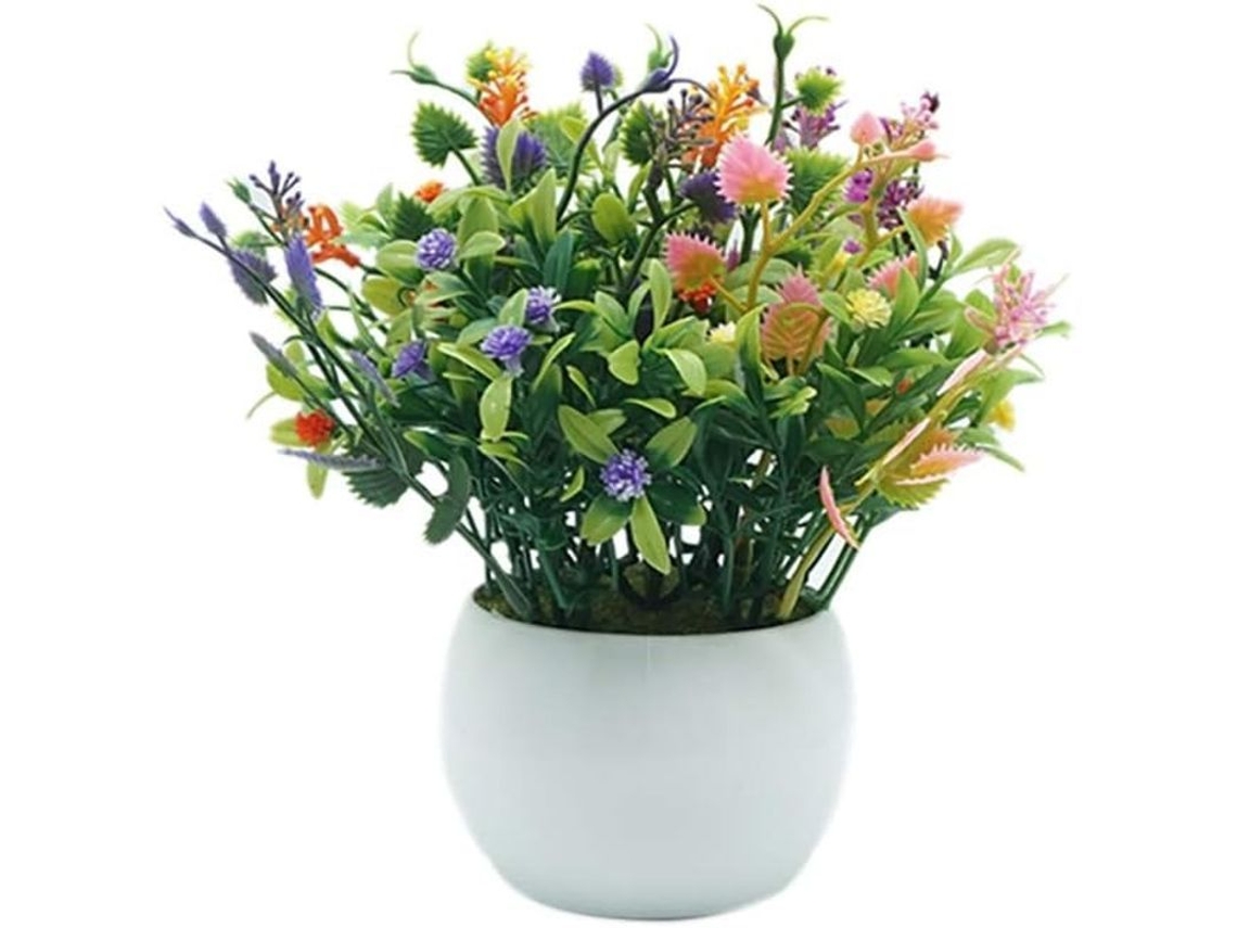 Pote Plástico Chroma - Decoração de Mesa - Planta Artificial - Banheiro Varanda Lar - 18x18cm