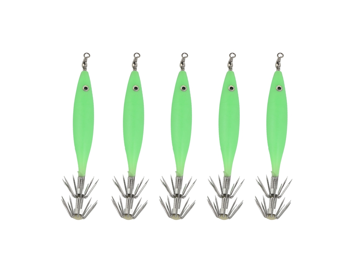 Isca de Pesca Luminosa 8cm com Gancho 5 Unidades